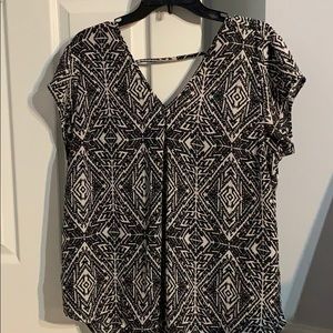 Black and cream blouse